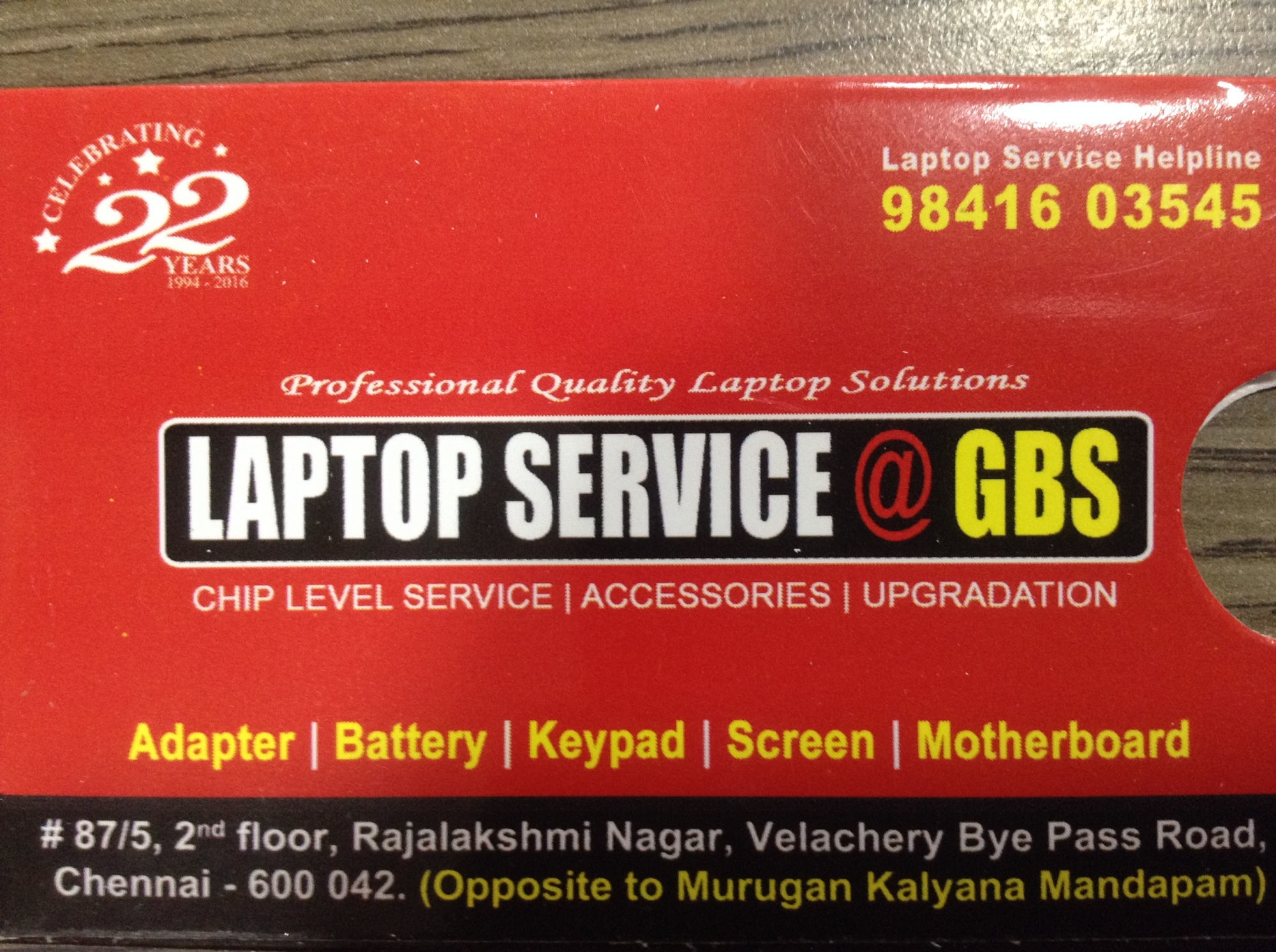 gbs laptop service center in velachery
